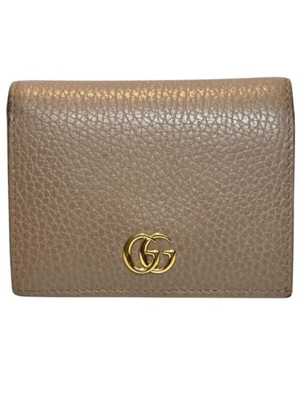 Gucci GG Marmont Beige Leather Bifold Wallet